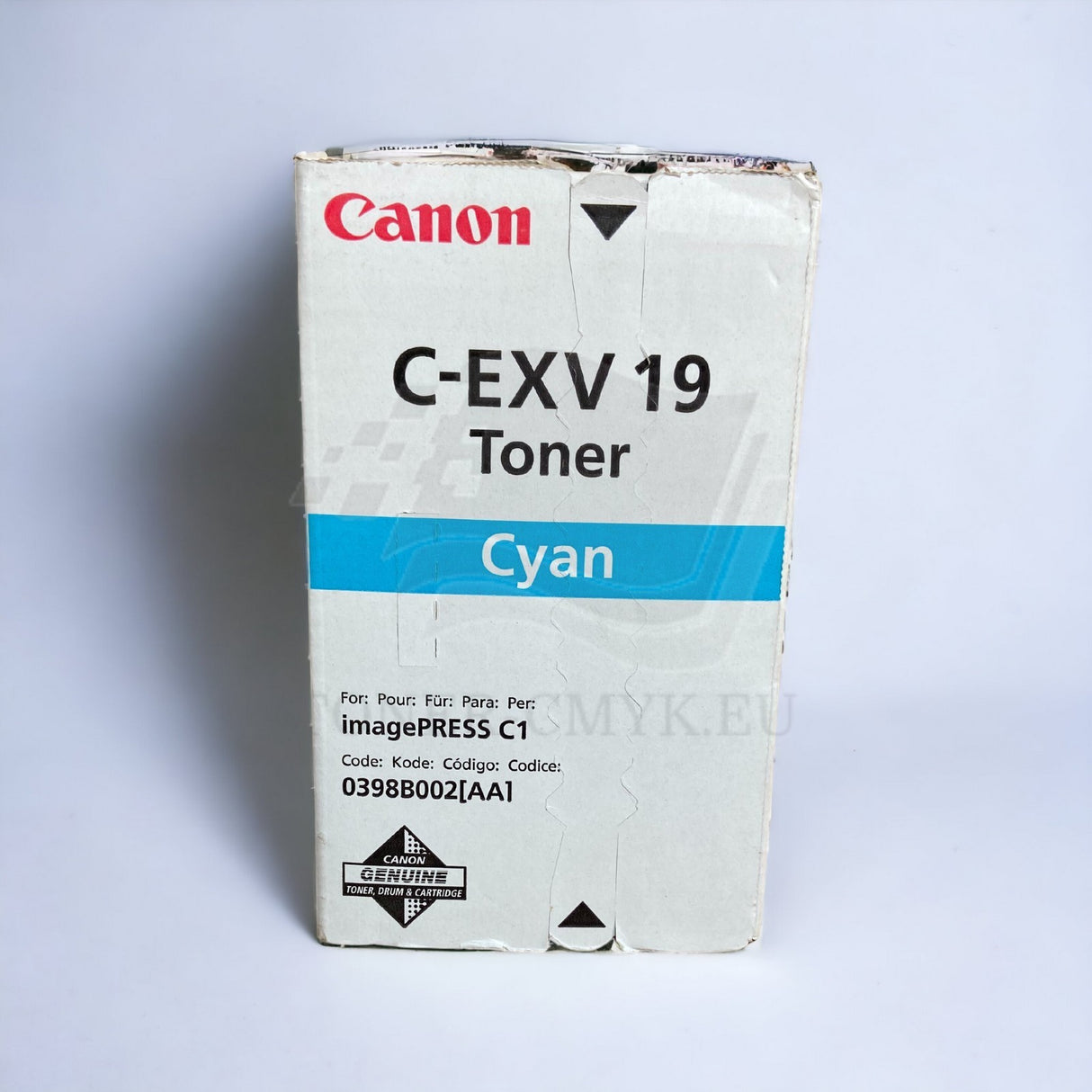 Original Canon C-EXV19 Toner Cyan 0398B002 for imagePRESS C1 C1 Plus Neu OVP