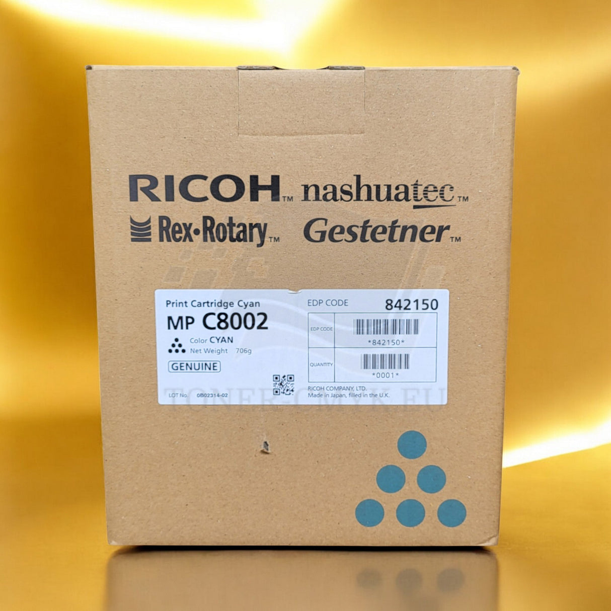 ''Originální Ricoh Toner MP C8002 842150 Cyan pro Aficio MP C6502 - MPC8002 NEU OV