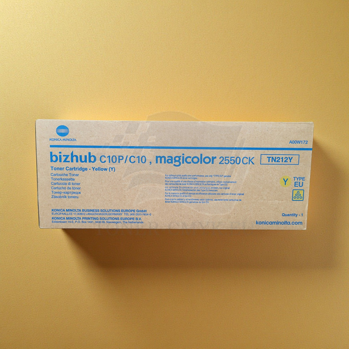 Original Konica Minolta TN212Y Toner Yellow A00W172 for Bizhub C10 C10P