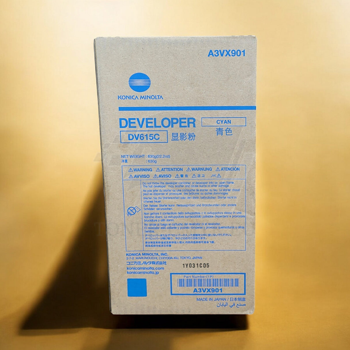 "Originální Konica Minolta DV615C azurová vývojka A3VX901 pro Bizhub Press C71HC