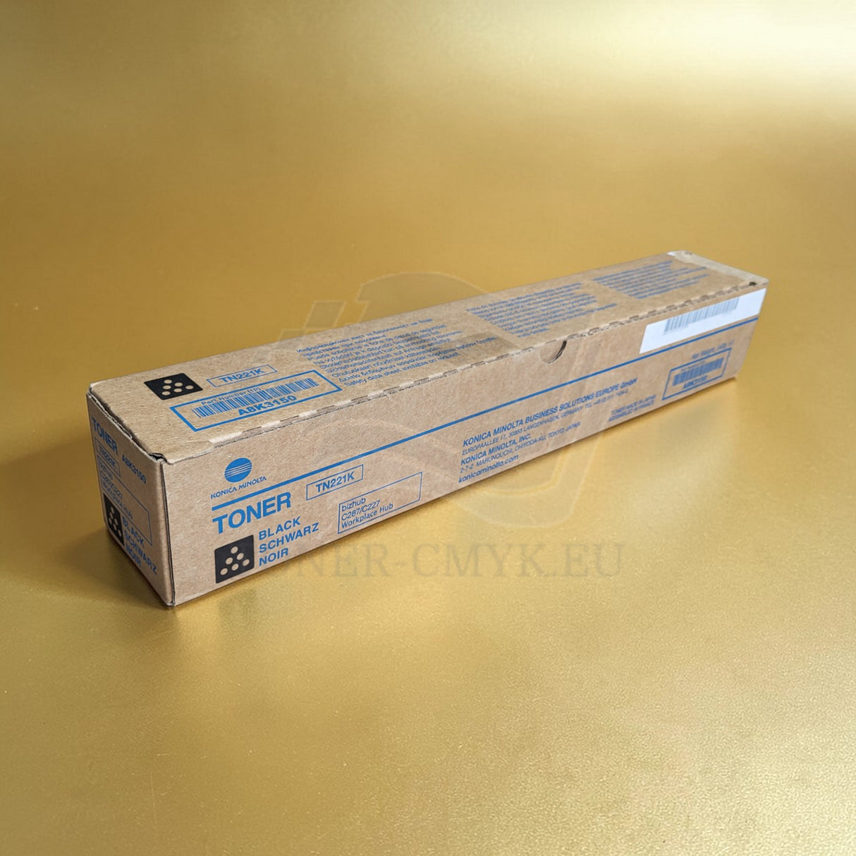 Originální černý toner Konica Minolta TN221K A8K3150 pro Bizhub C287 C227 NEW OVP
