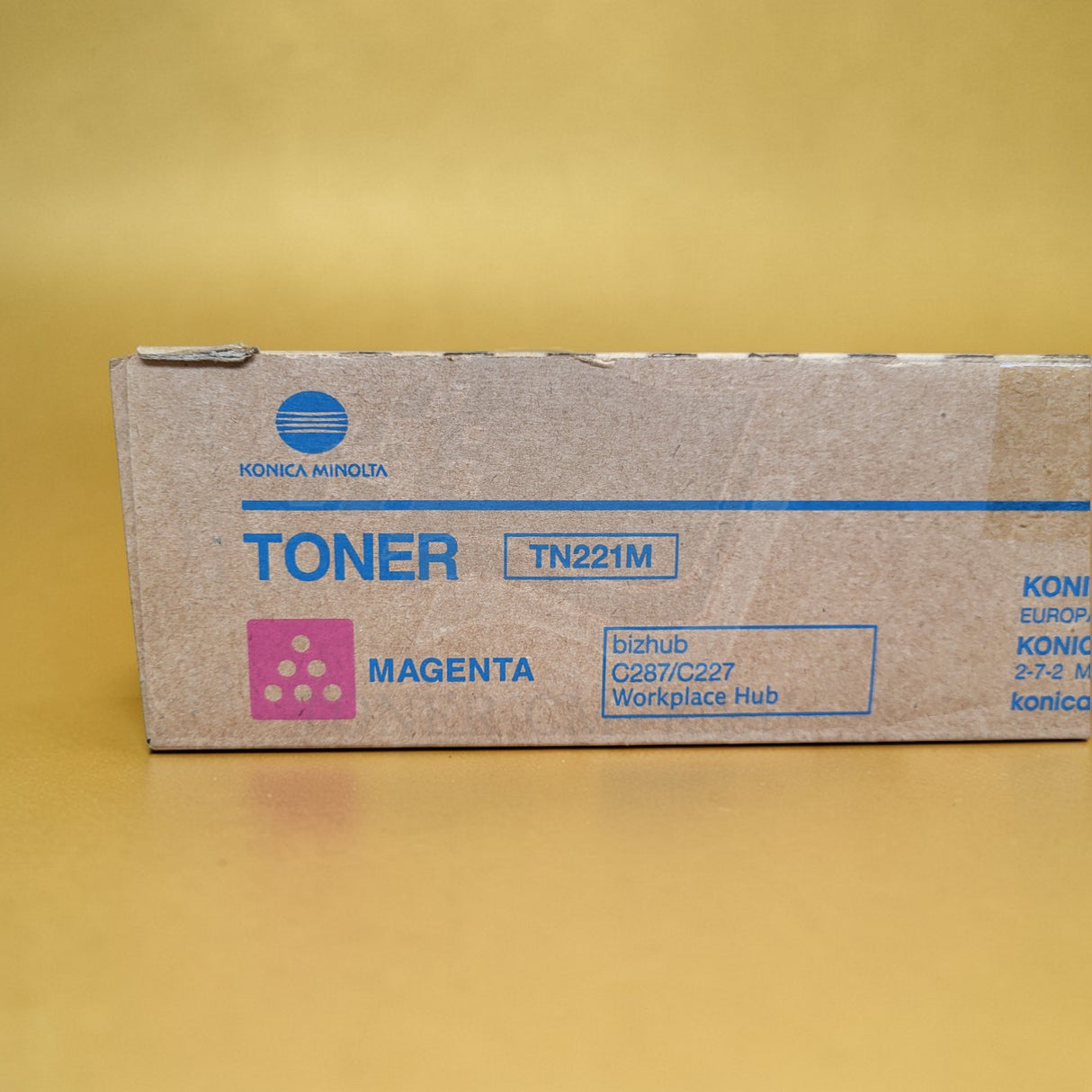 Originální purpurový toner Konica Minolta TN221M A8K3350 pro Bizhub C287 C227 NOVÉ OV