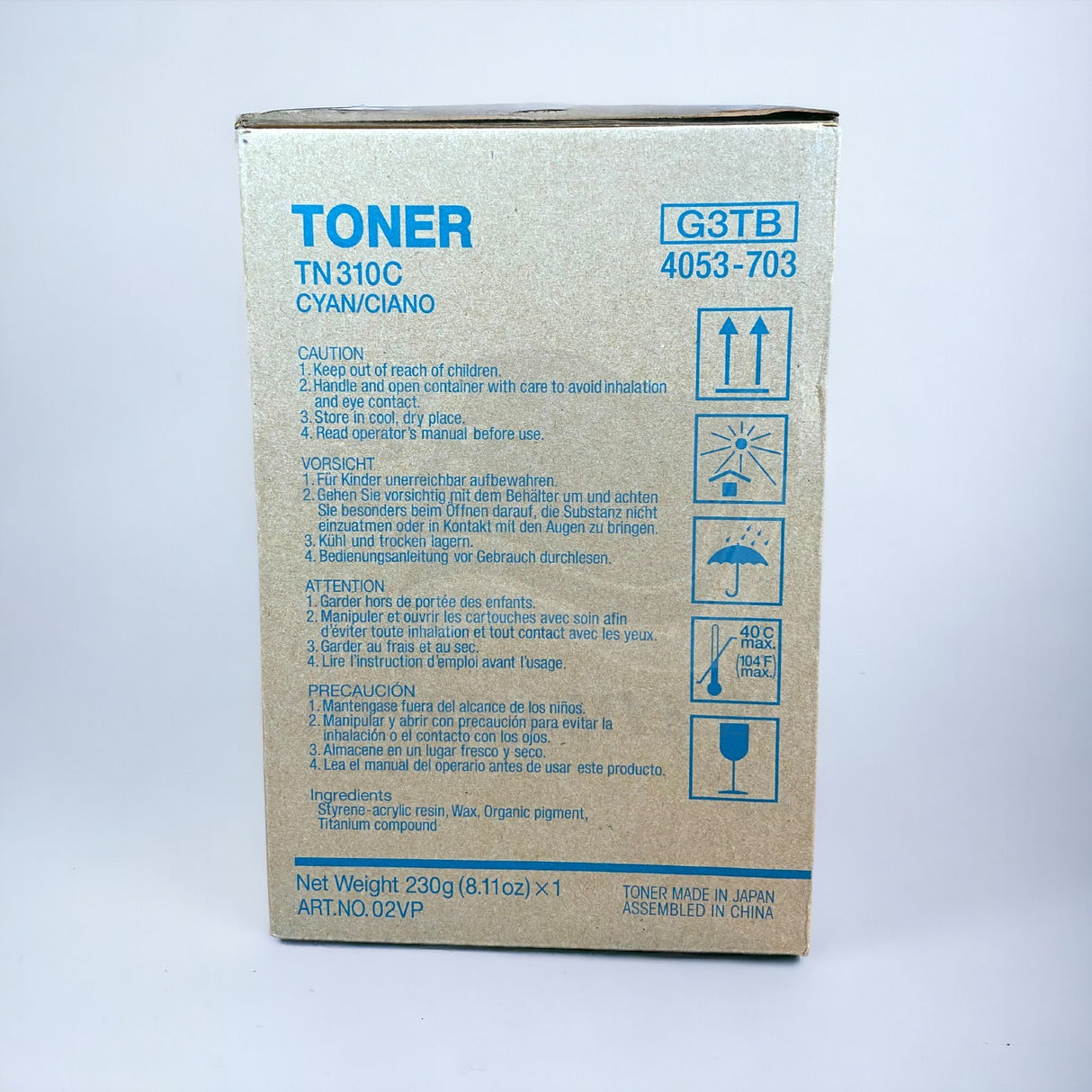 Original Konica Minolta TN310C TONER CYAN G3TB for BIZHUB C350 NEU OVP