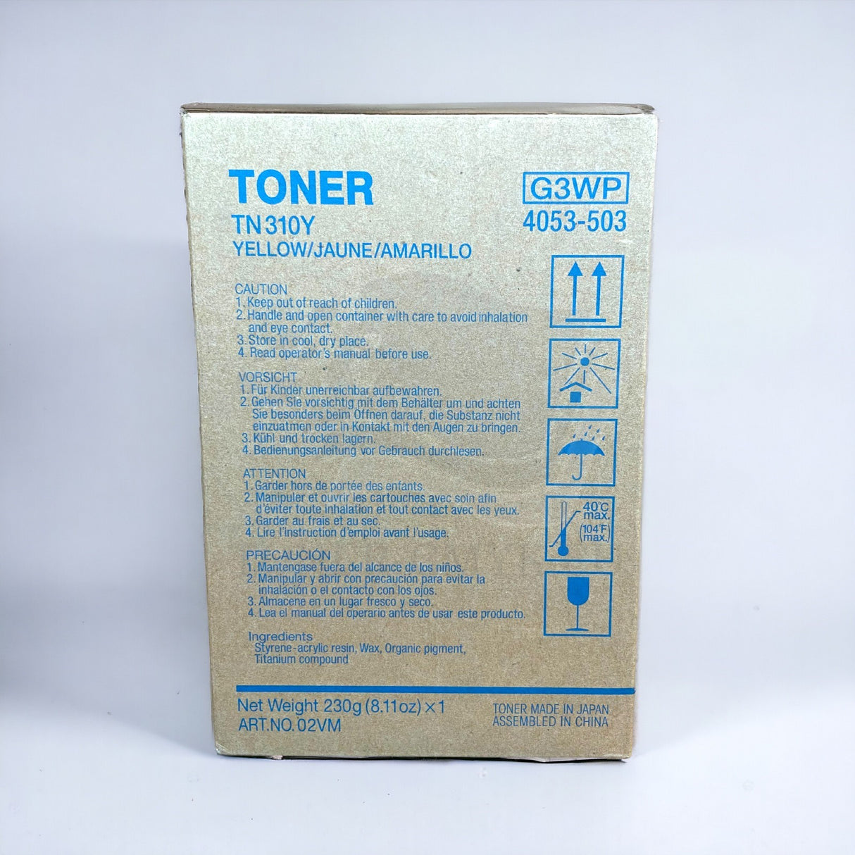 Original Konica Minolta TN310Y TONER Yellow G3WP for BIZHUB C350 NEU OVP