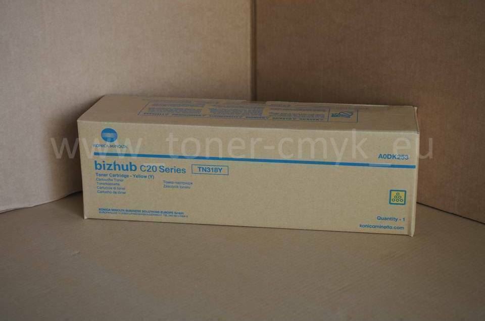Original Konica Minolta TN318Y Toner Yellow A0DK253 Bizhub C20 C20P C20PX C20X