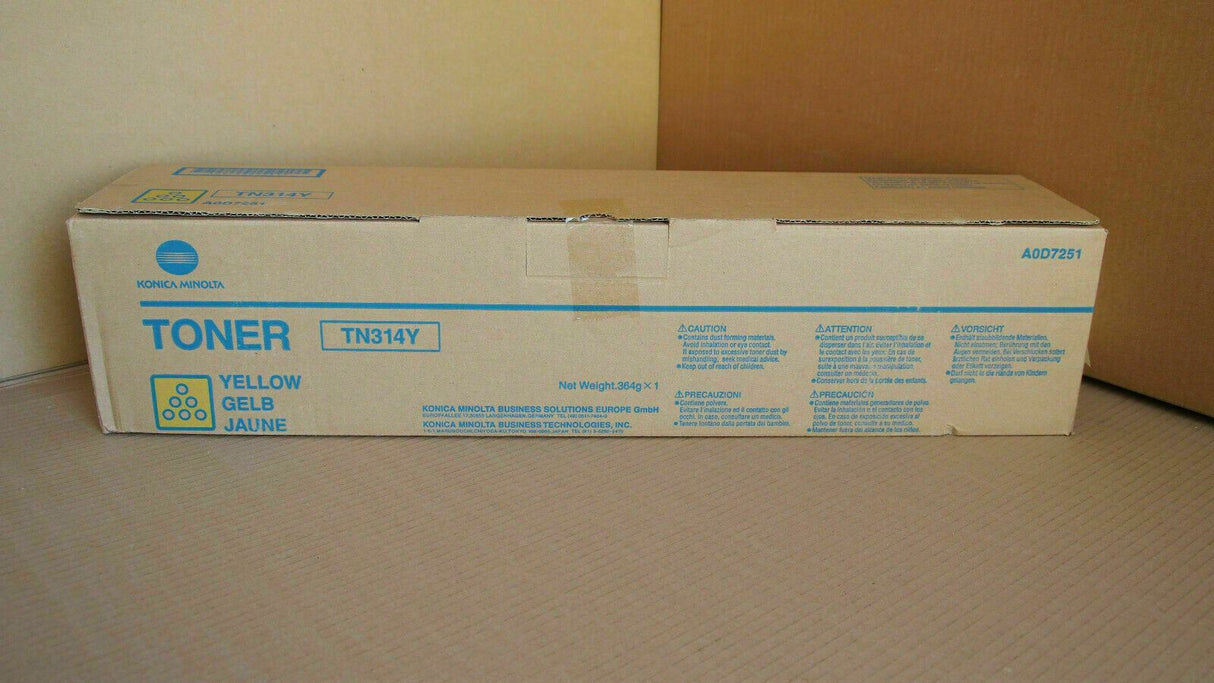 "Original Konica Minolta Toner Yellow A0D7251 TN314 Bizhub C353, C353P