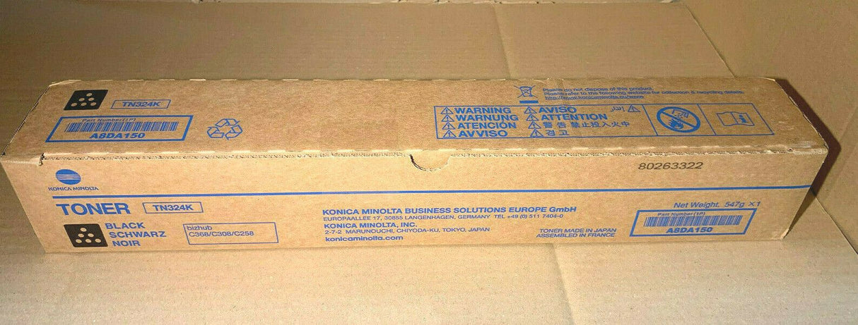 Original Konica Minolta TN324K Toner Black für A8DA150 für Bizhub C368 C308 C258