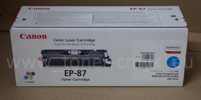 Original Canon EP-87 Toner Cyan 7432A003 for LBP-2410 LBP-87 NEU OVP