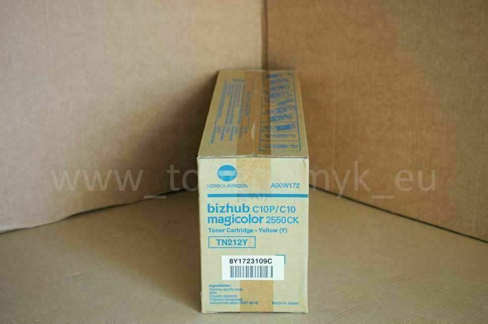 Original Konica Minolta TN212Y Toner Yellow A00W172 for Bizhub C10 C10P