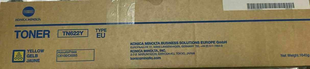 "Original Konica Minolta Toner TN622Y Yellow A5E7251 Bizhub Press C 6100 NEU OVP