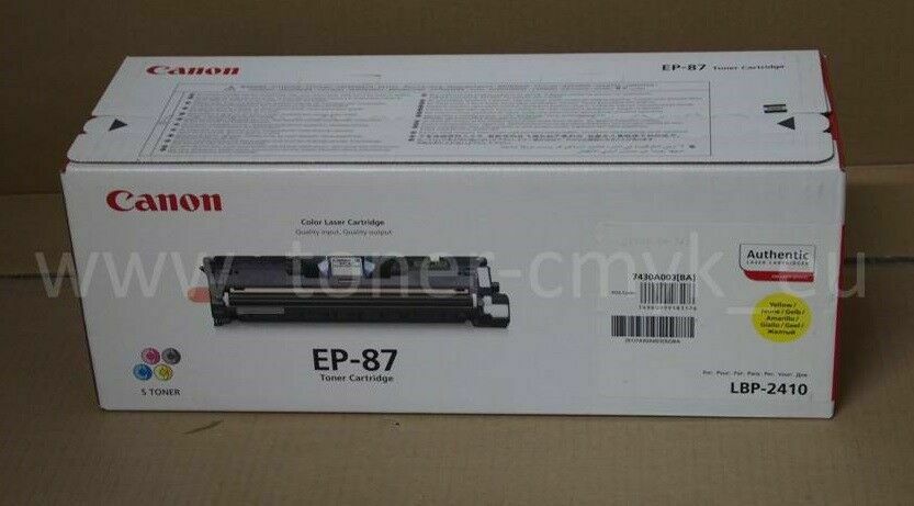 Original Canon EP87 Toner Yellow 7430A003 for LBP 2410 LBP 87 NEU OVP