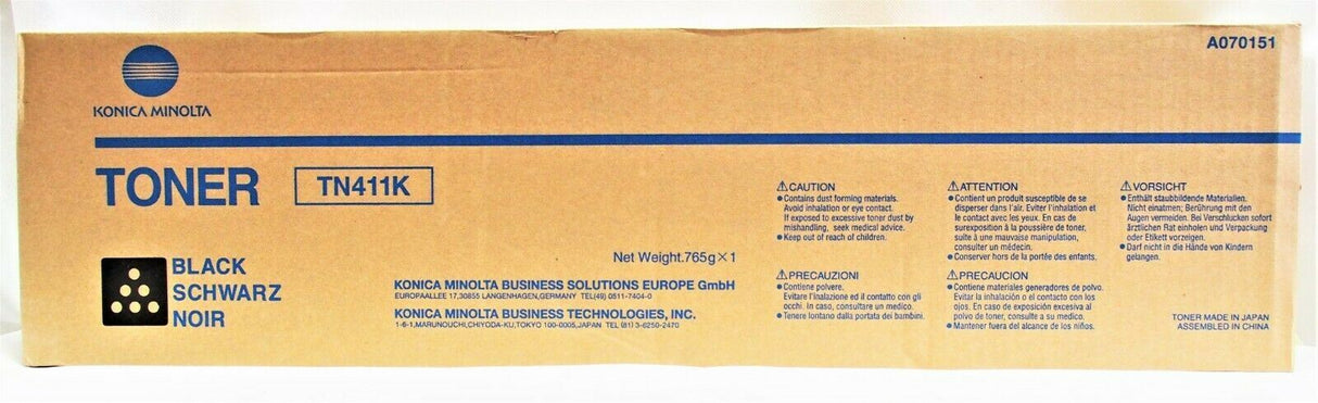 "Original Konica Minolta TN411K Toner Schwarz (Black) A070151 for Bizhub C451