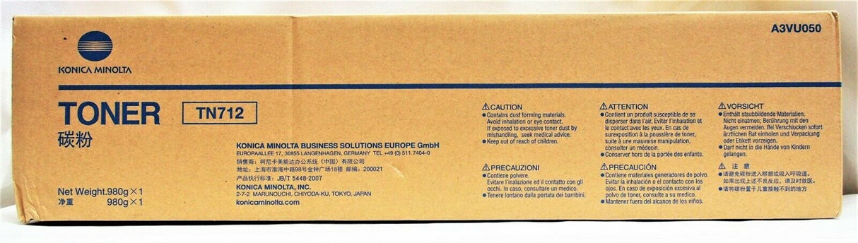 Original Konica Minolta TN712 Toner Black A3VU050 for Bizhub 654 754 NEU OVP