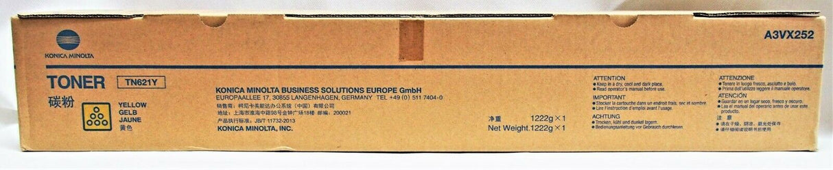 "Original Konica Minolta TN621Y Toner Yellow A3VX252 for Bizhub C71 NEU OVP