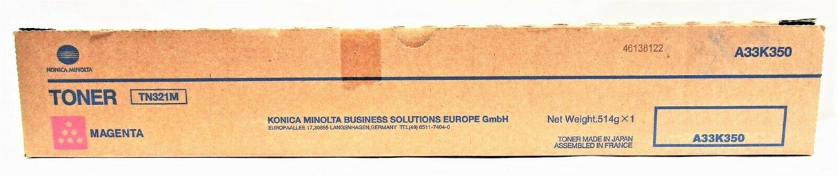 "Original Konica Minolta TN321M Toner Magenta A33K350 für Bizhub C 224 284 364 N