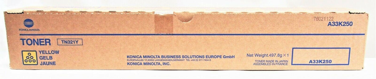 "Original Konica Minolta TN321Y Toner Yellow A33K250 für Bizhub C 224 284 364