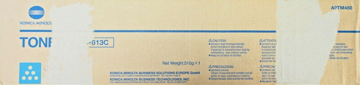"Original Konica Minolta TN613 Toner Cyan A0TM450 for Bizhub C552 NEU OVP