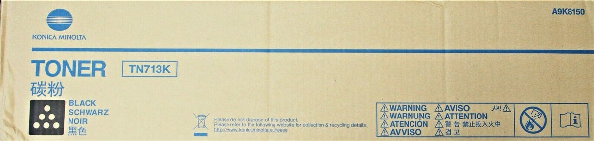 Original Konica Minolta TN713K Toner Schwarz (Black) A9K8150 for Bizhub C659 C75