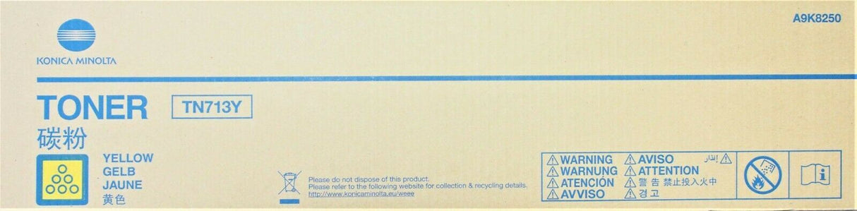 Original Konica Minolta TN713Y Toner Gelb (Yellow) A9K8250 for Bizhub C659 C759
