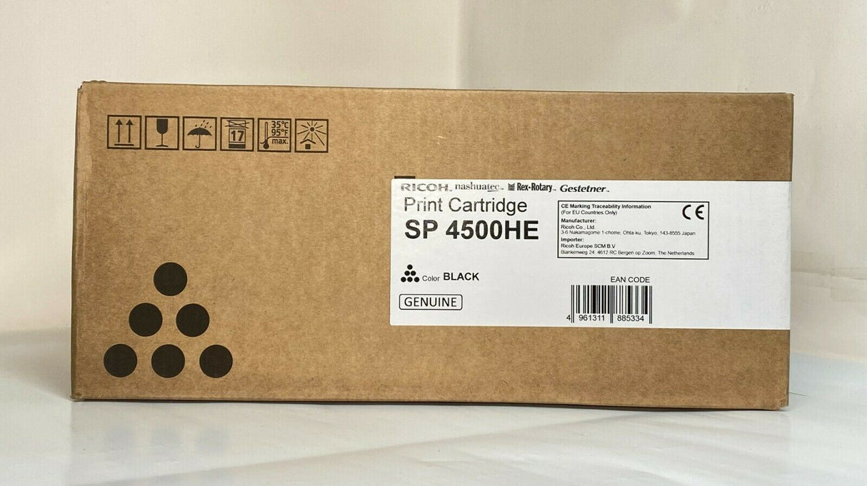 Original RICOH Toner Schwarz Black Print Cartridge 407318 for SP 4500HE NEU OVP