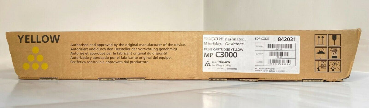 "Original RICOH Toner Yellow Gelb 842031 für Aficio MP C3000 NEU OVP