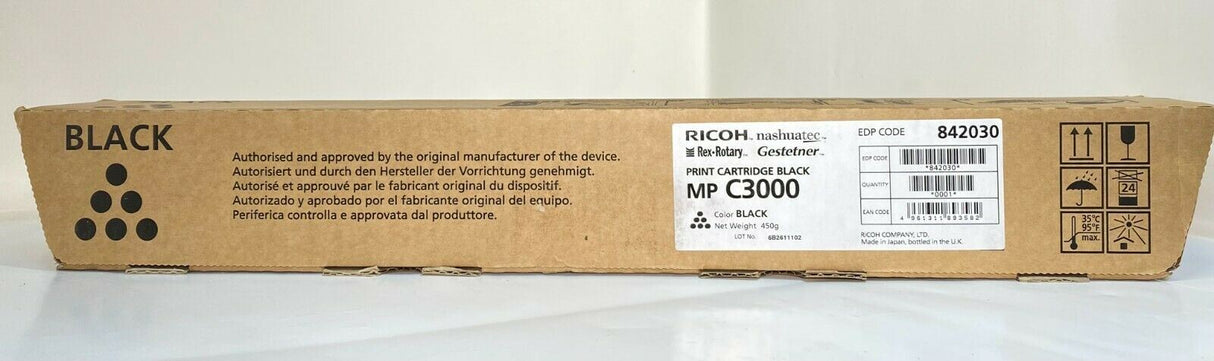 "Original RICOH Toner Black Schwarz 842030 für Aficio MP C3000 NEU OVP
