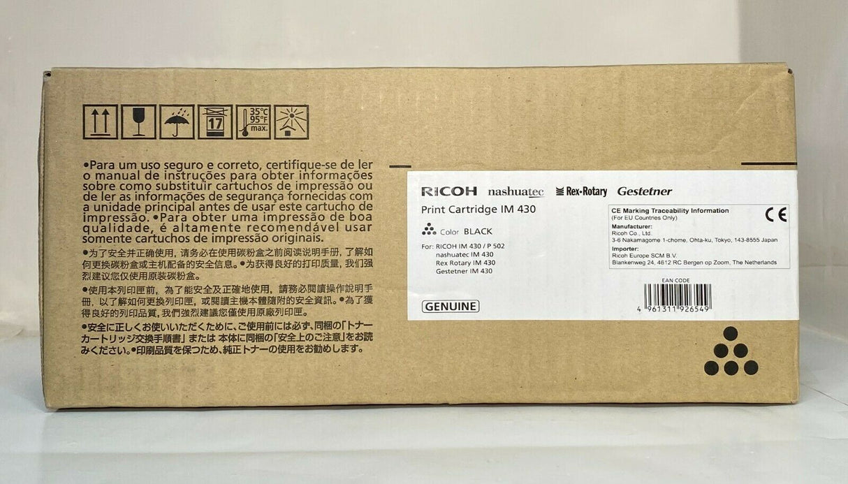 "Original RICOH Toner Black 418127 für IM 430 P 502 NEU OVP
