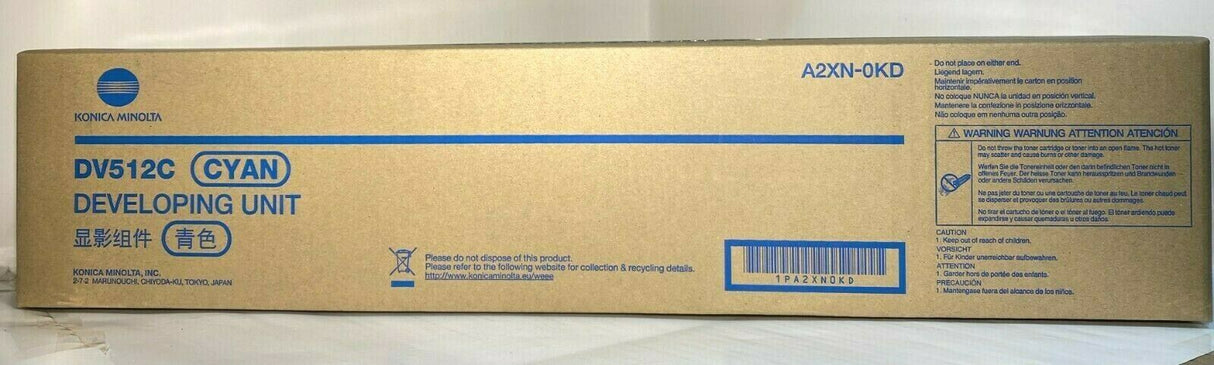 "Original Konica Minolta DV512C Cyan Developing Unit A2XN0KD Bizhub C224 C364