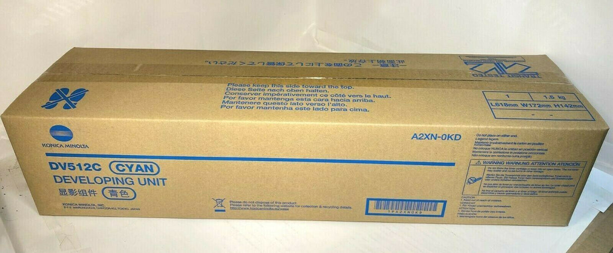 "Original Konica Minolta DV512C Cyan Developing Unit A2XN0KD Bizhub C224 C364
