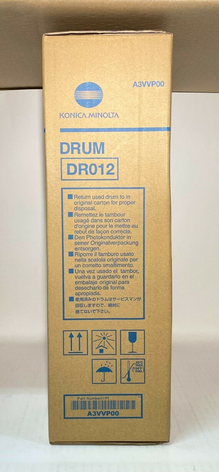 Original Konica Minolta DR012 Schwarz Trommel A3VVP00 Bizhub 1052 1250 2250