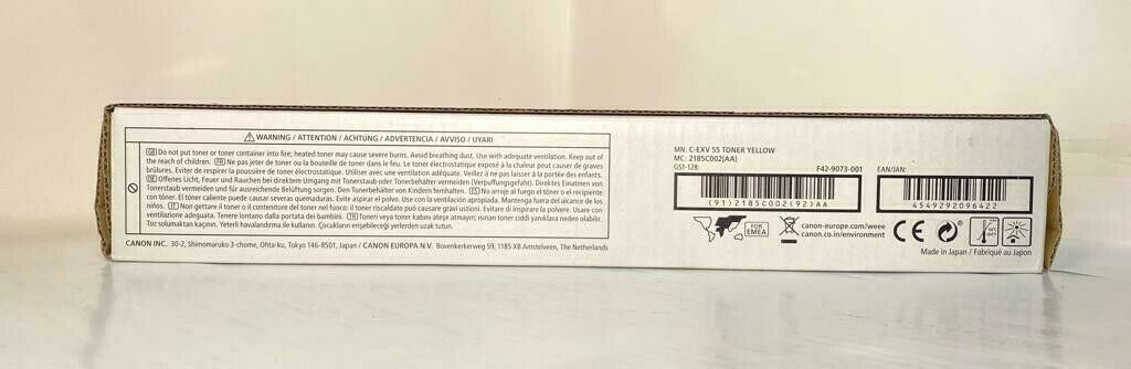 Original Canon C-EXV55 Gelb Toner 2185C002 for iR ADVANCE C256 C356 C-EXV55Y NE