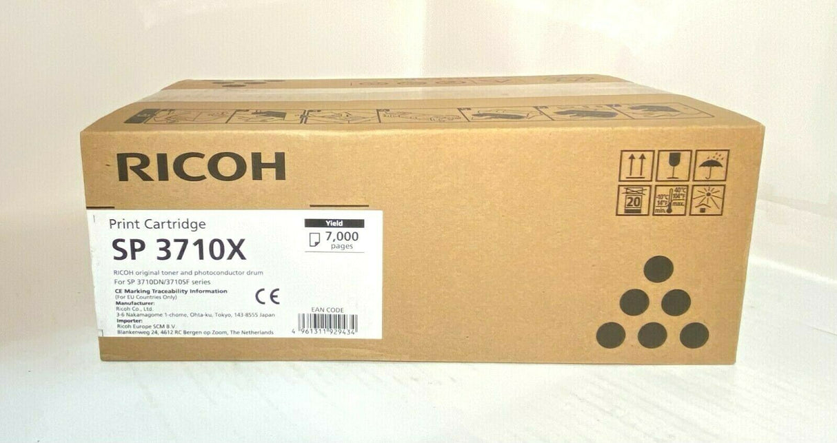 Original RICOH 408285 SP 3710X Schwarz Black Toner for SP 3710DM/SF Series NEU
