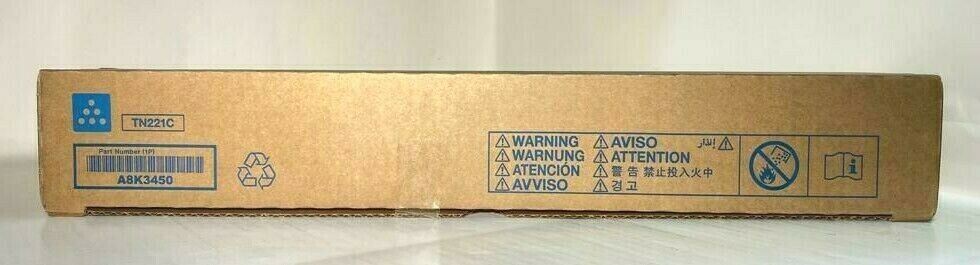 Original Konica Minolta TN221C Toner Cyan A8K3450 für Bizhub C287 C227 NEU OVP