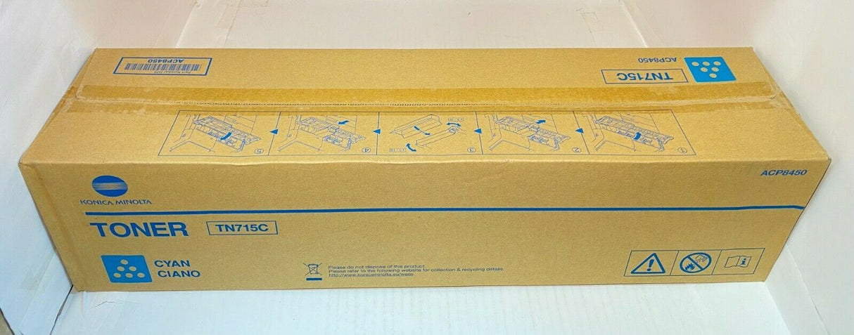 Original Konica Minolta TN715C Cyan Toner ACP8450 Yellow for Bizhub C 750 i NEU