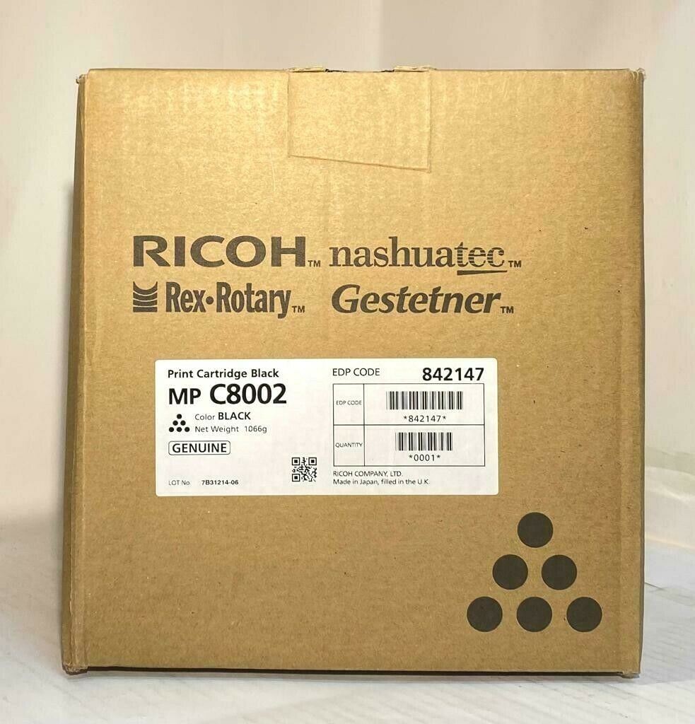"Original RICOH Toner Schwarz Black 842147 für Ricoh Aficio MP C8002 C6502 NEU