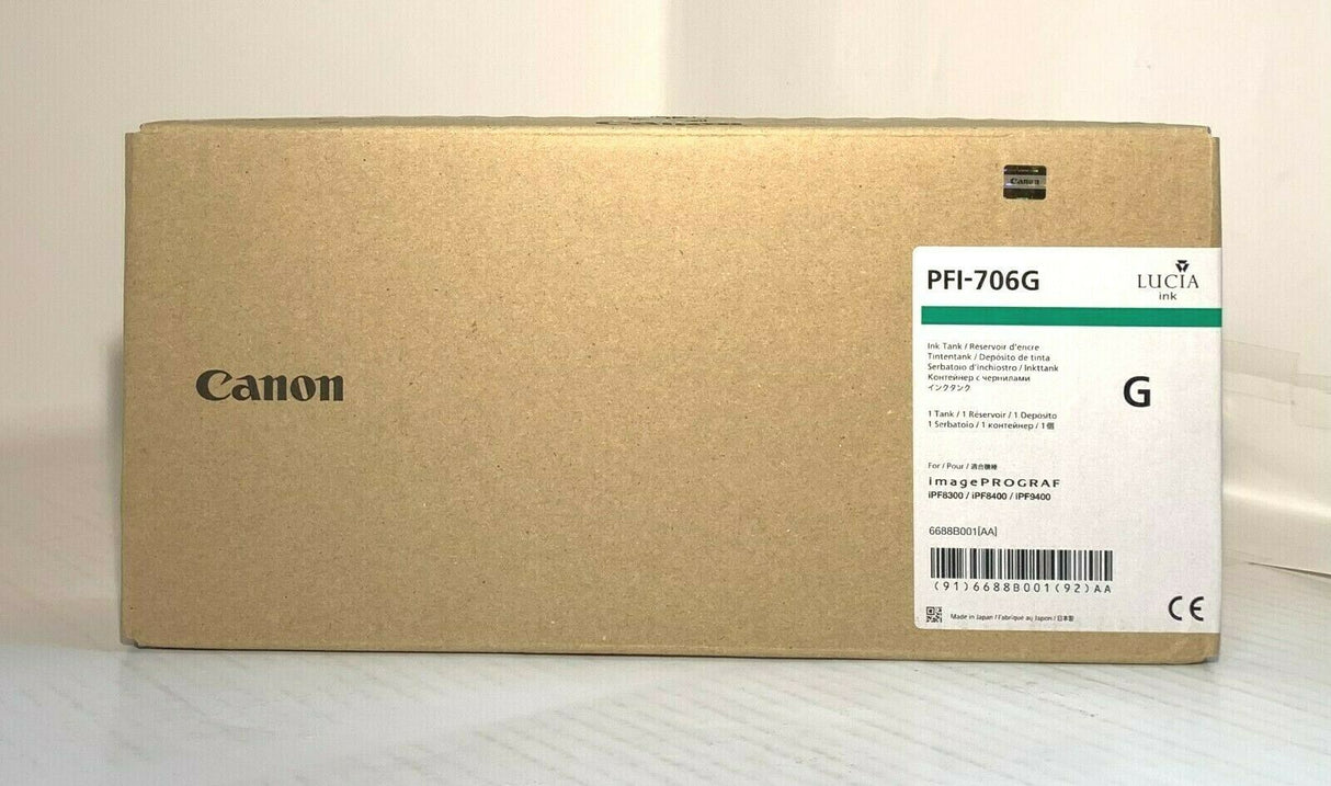 ''Original Canon PFI-706G Tinte iPF8300 iPF8400 IPF9400 / 700ml INK 6688B001 NEU