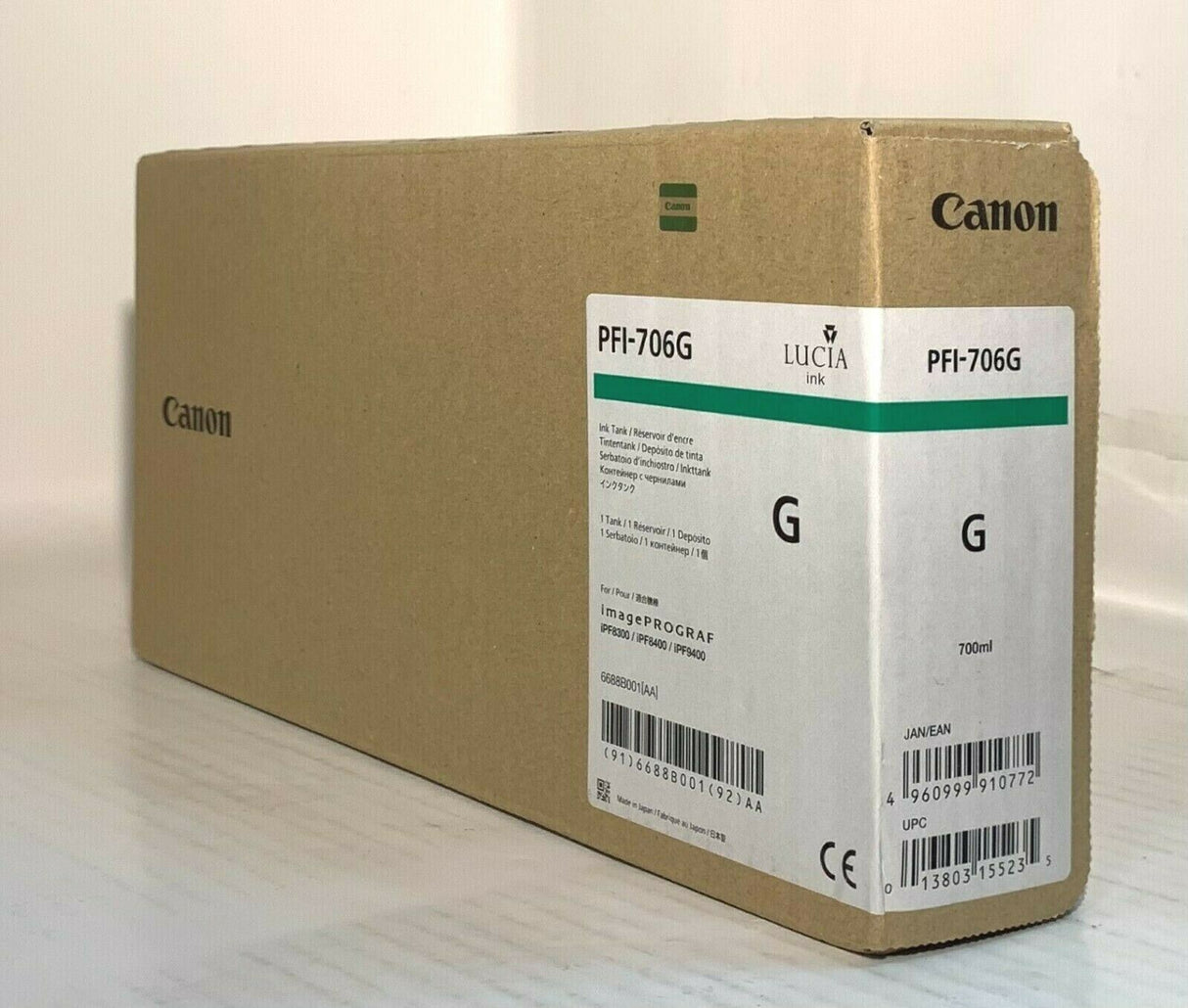 ''Original Canon PFI-706G Tinte iPF8300 iPF8400 IPF9400 / 700ml INK 6688B001 NEU