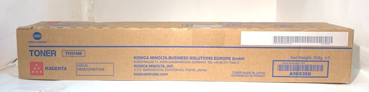 "Original Konica Minolta Toner TN514M Magenta Bizhub C458 C558 C658 A9E8350 NEU´