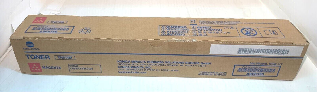 "Original Konica Minolta Toner TN514M Magenta Bizhub C458 C558 C658 A9E8350 NEU´