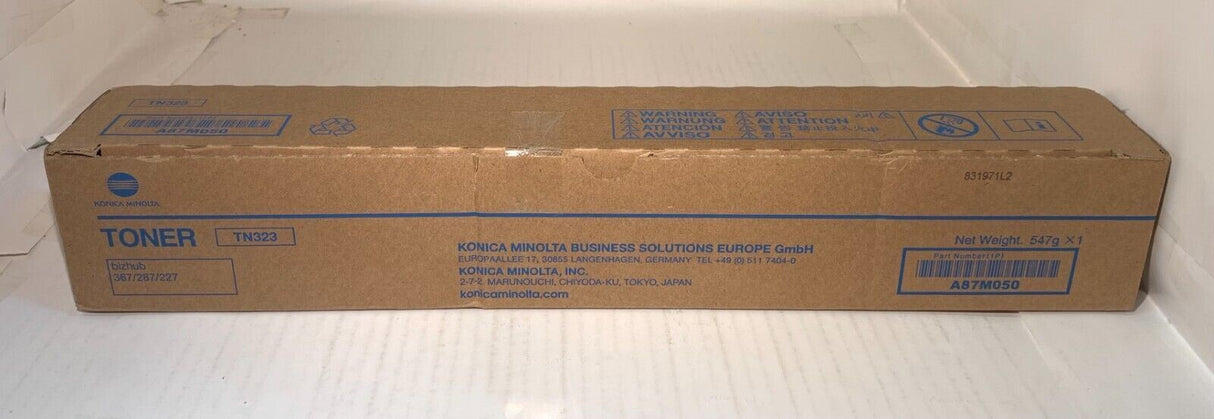 Original Konica Minolta TN323 Toner Schwarz Black Bizhub 227 287 367 A87M050 NEU