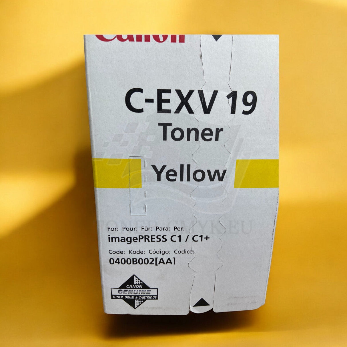 "Originele Canon C-EXV 19 Toner Geel 0400B002 voor imagePRESS C 1 imagePRESS C 1