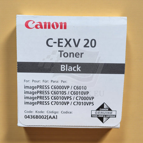 Original Canon C-EXV 20 Toner Black 0436B002 ImagePRESS C6000 6010 7000 7010