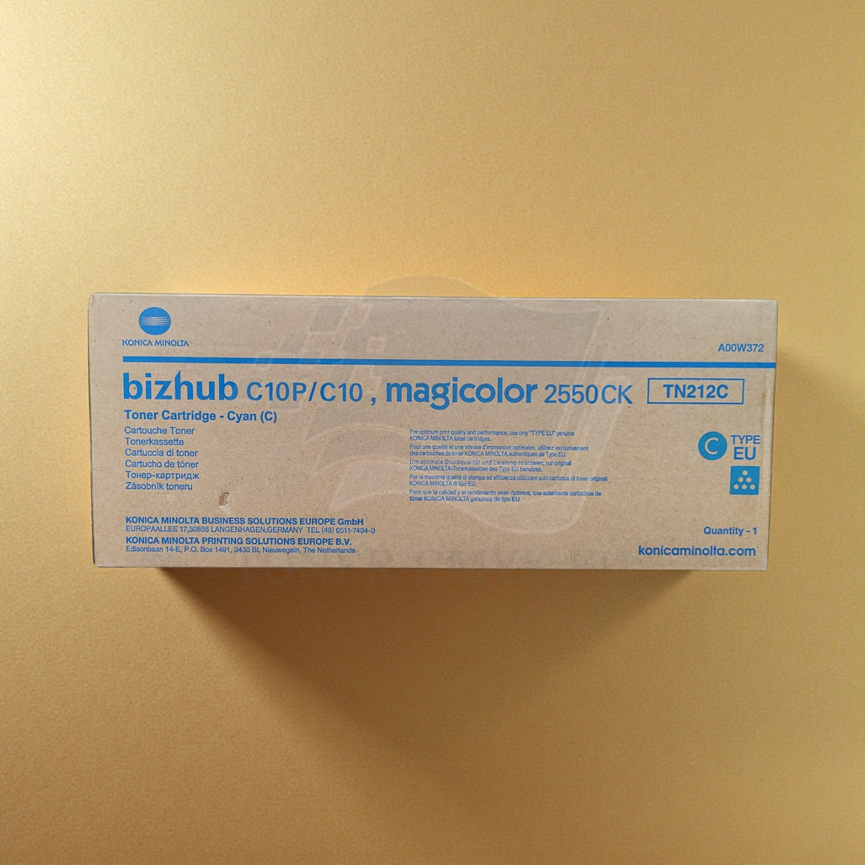 "Originele Konica Minolta TN212C Toner Cyaan A00W372 bizhub C10 C10P