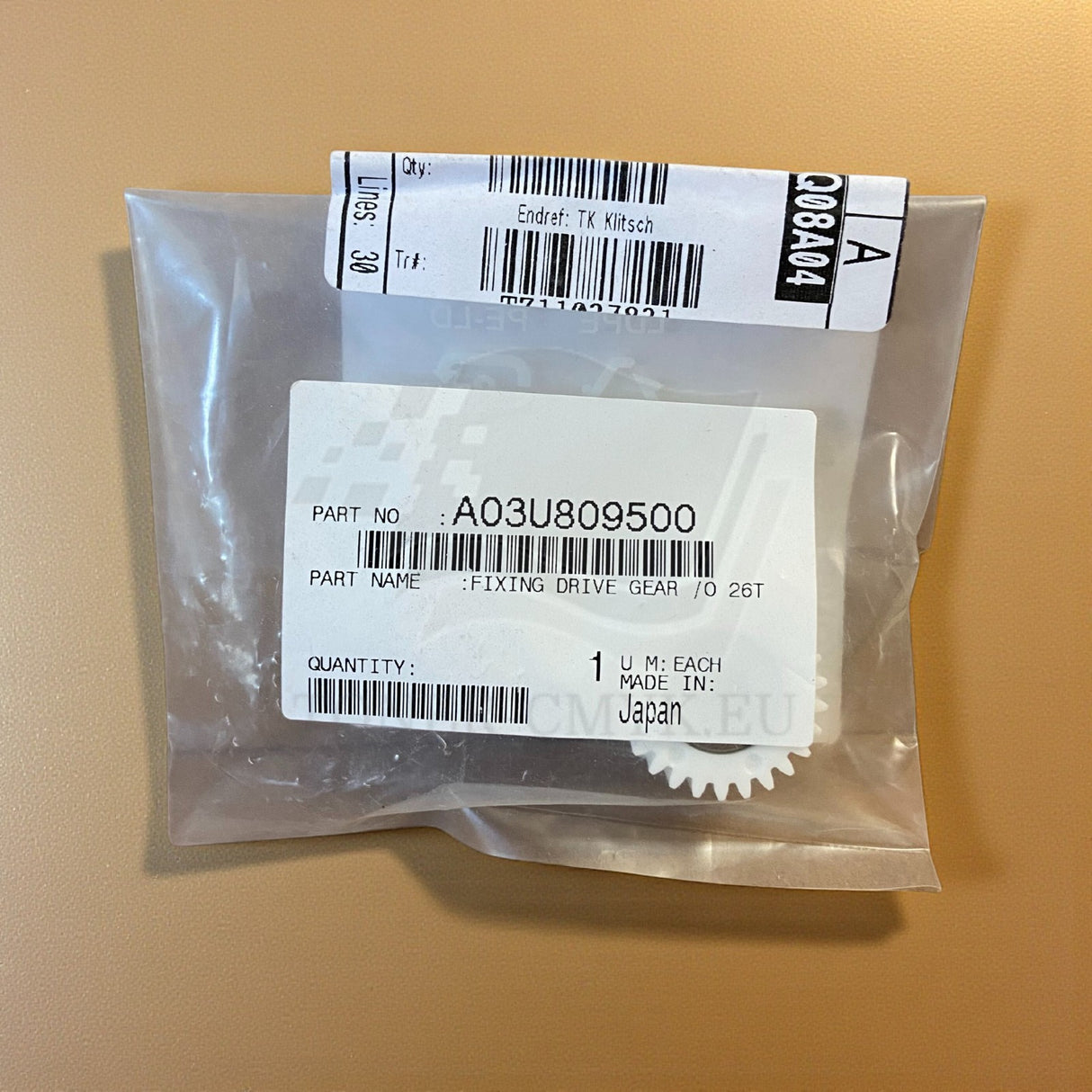 Originele Konica Minolta A03U809500 26T fuseraandrijftandwiel Bizhub C6000/C6500 OVP^