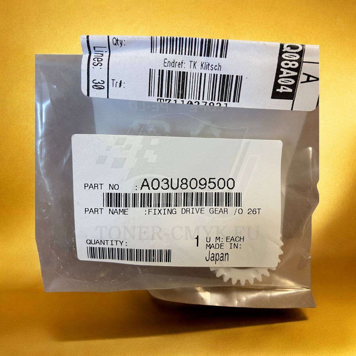 Originele Konica Minolta A03U809500 26T fuseraandrijftandwiel Bizhub C6000/C6500 OVP^