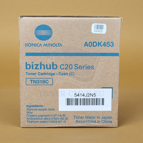 Originele Konica Minolta TN318C Toner Cyaan A0DK453 Bizhub C20 C20P C20PX NEU OVP