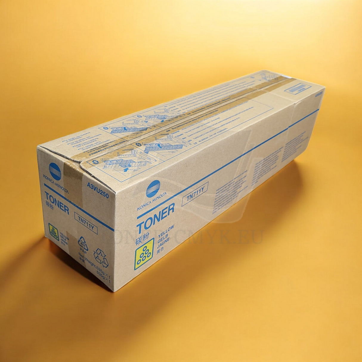 Originální toner Konica Minolta TN711Y Gelb A3VU250 Bizhub C654 754 Pro NEU OVP