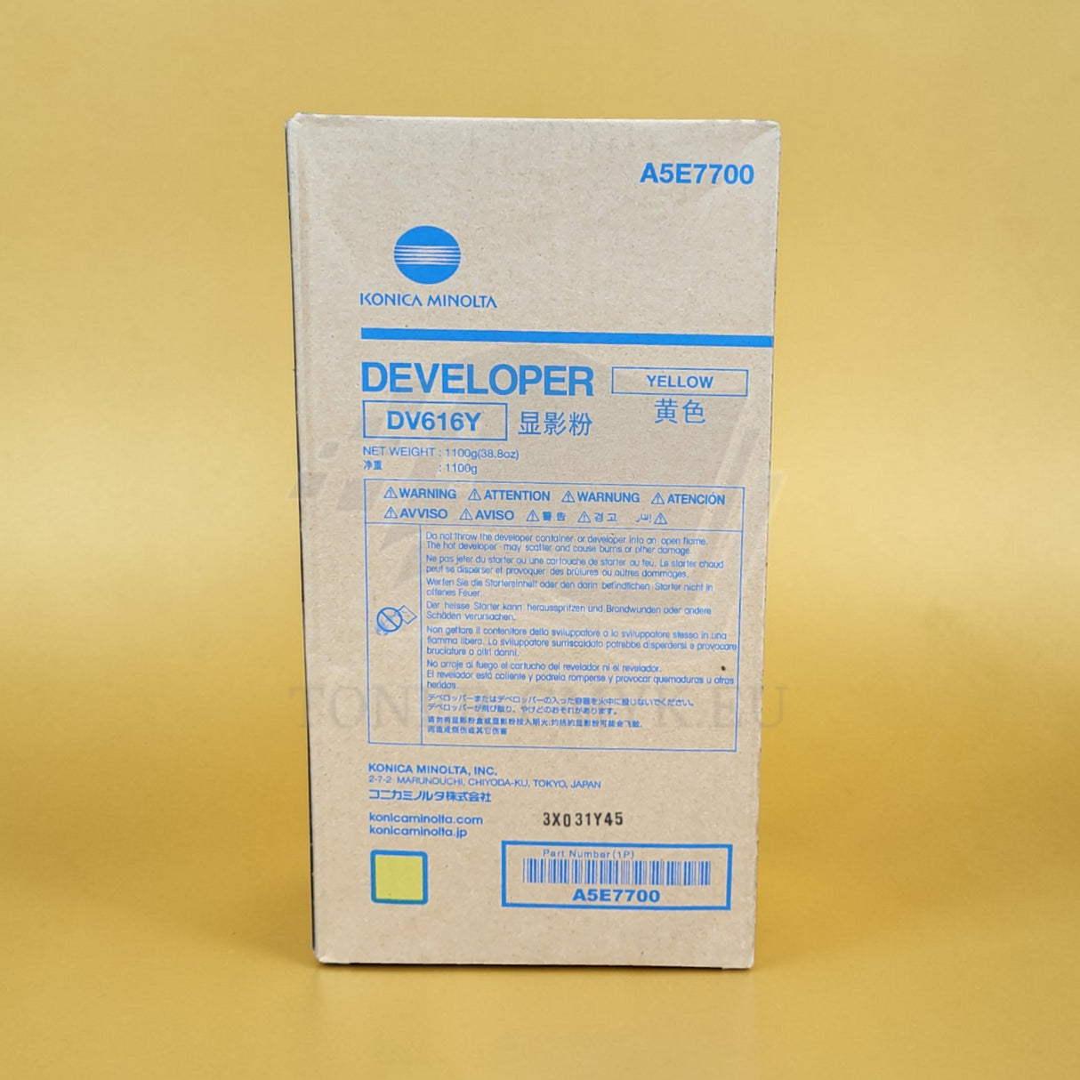"Originální Konica Minolta DV616Y A5E7700 Developer Yellow pro Bizhub Press C1085