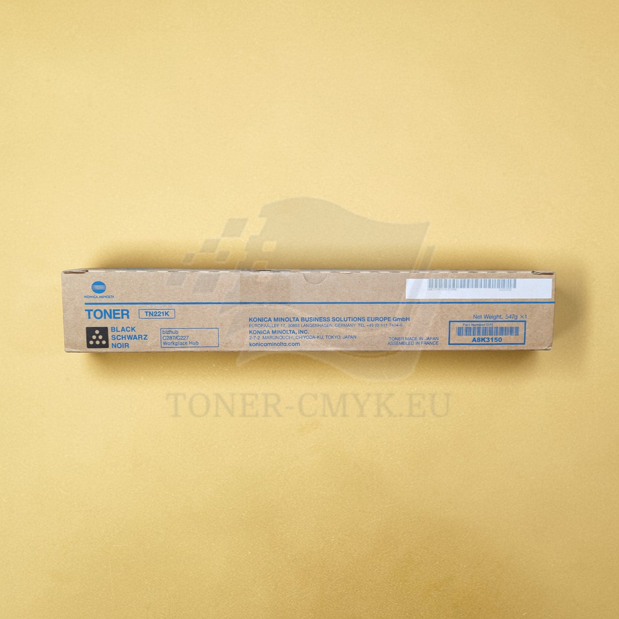 Originální černý toner Konica Minolta TN221K A8K3150 pro Bizhub C287 C227 NEW OVP