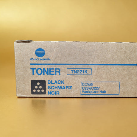 Originální černý toner Konica Minolta TN221K A8K3150 pro Bizhub C287 C227 NEW OVP